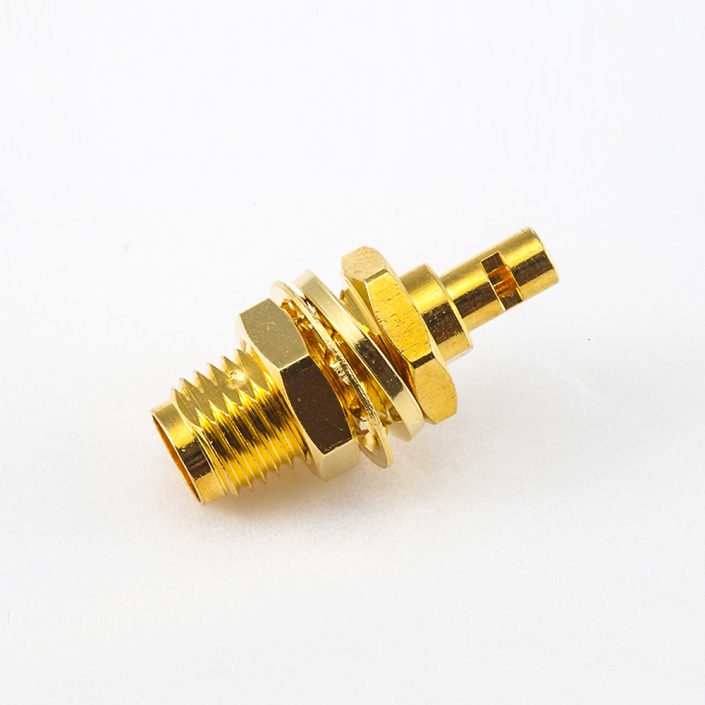 300(7) 用于RG178 / 1.37mm / 1.45mm面板安裝前鎖穿墻式SMA連接器母頭直式開天窗焊接式