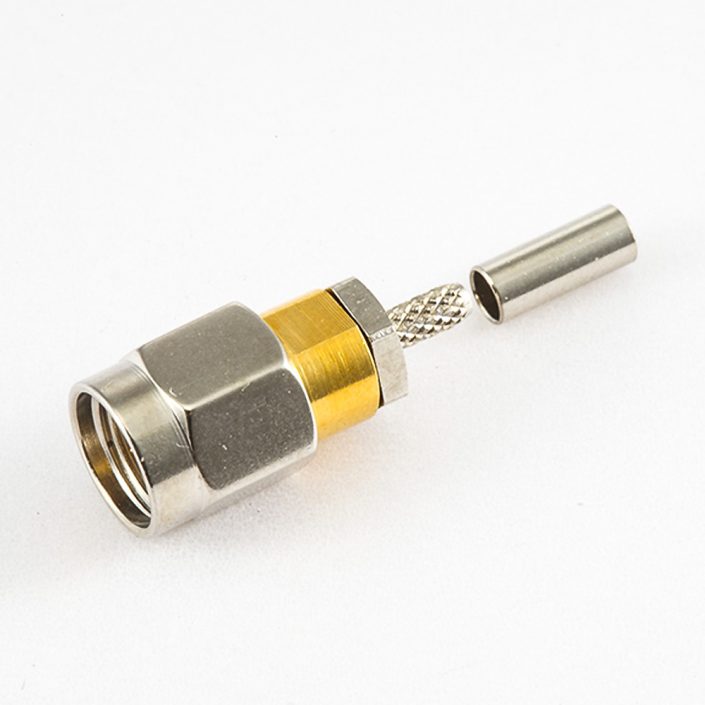 420(8) SMA連接器公頭壓接用于直式1.13mm / 1.32MM / 1.37MM接線