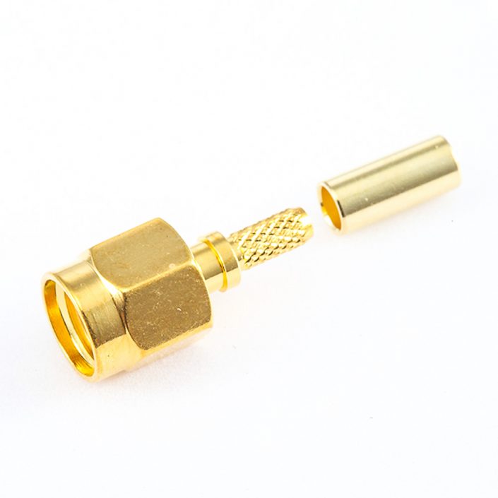 423(7) SMA連接器公頭壓接用于RG174 / RG316 / LMR100接線(xiàn)直式