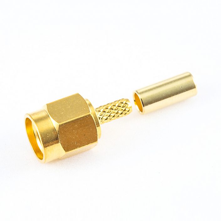 458(7) RG174 / RG316 / LMR100壓接類型SMA連接器公頭直式