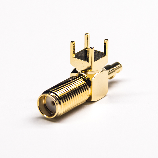 52 鍍金母頭sma插板開天窗壓接鍍金連接器