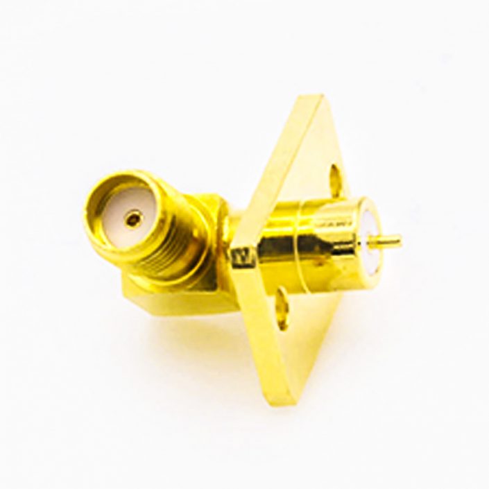 60(20) SMA法蘭安裝母頭彎式PCB安裝架2孔法蘭焊板