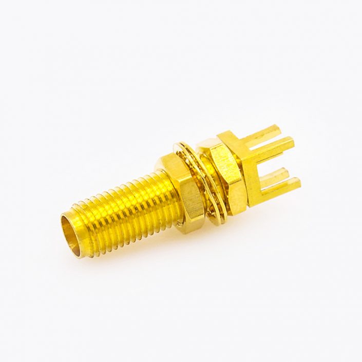 7(8) SMA連接器前鎖穿墻母頭直式PCB板卡板