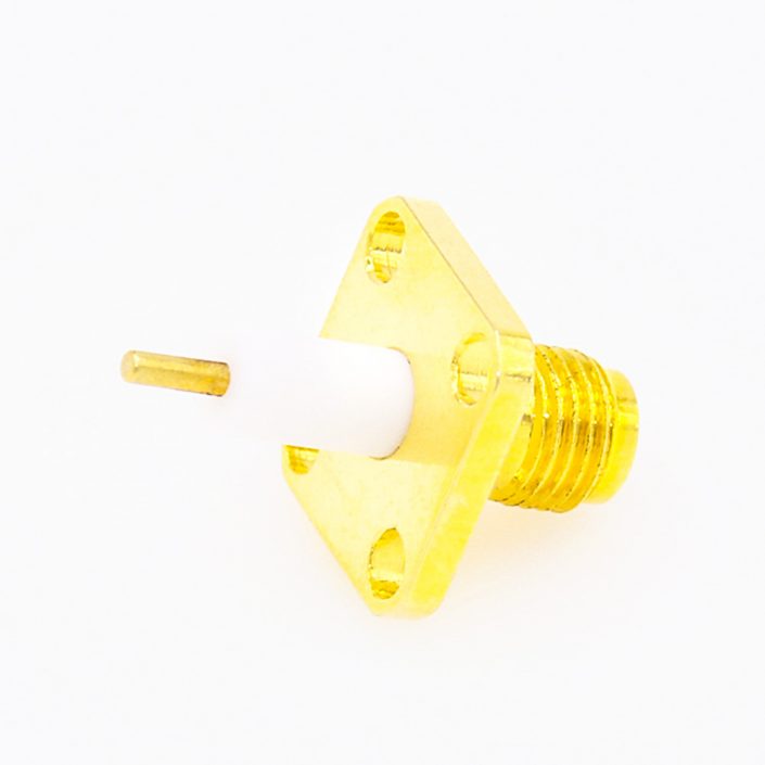 84(7) SMA連接器母頭直式4孔法蘭PCB安裝焊板