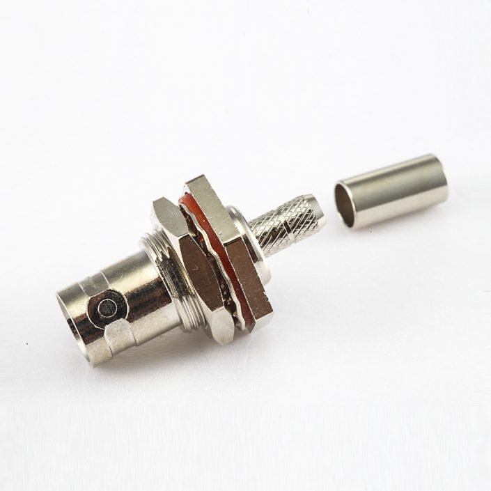 EB-001-0440 RG58/RG142防水后鎖穿墻BNC母頭180度連接器壓接