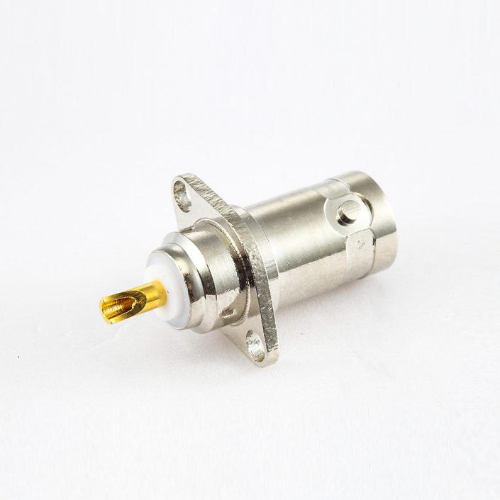 EB-001-0460 BNC連接器面板安裝直插2孔法蘭焊接接線50Ω