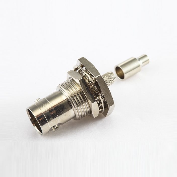 EB-001-0485 RG179/1.5C-2VBNC連接器壓接母180度面板安裝前鎖穿墻75ohm