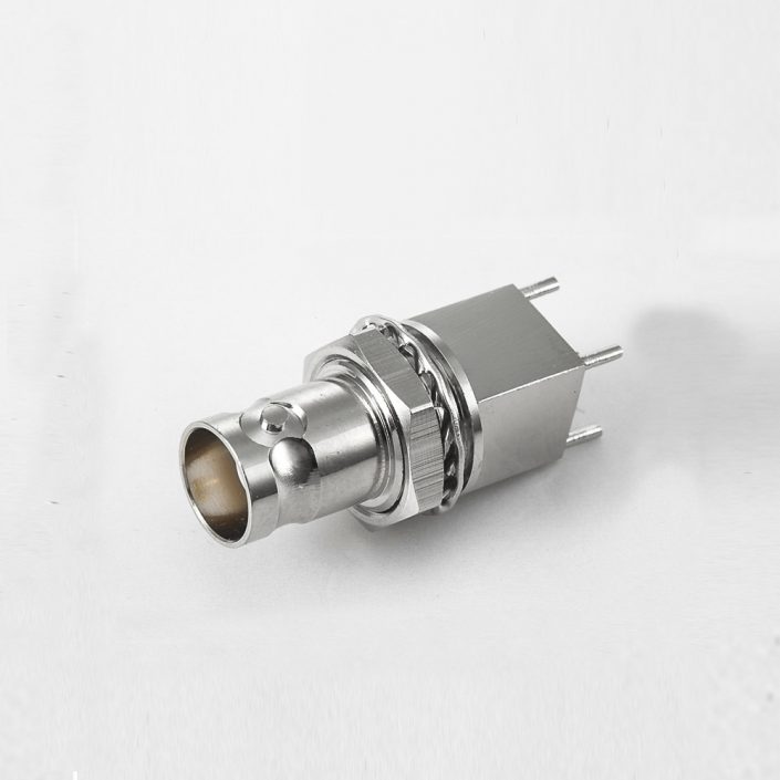 EB-001-0536 BNC50Ω連接器母頭直式式PCB安裝插孔前鎖穿墻