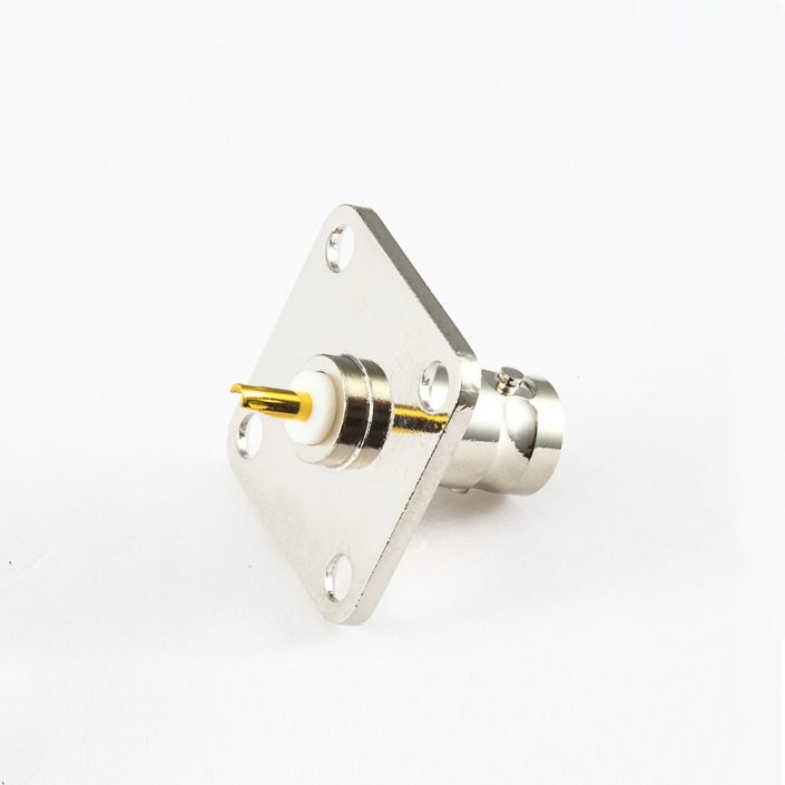 EB-001-0540 BNC接線焊接4孔法蘭母頭直型50ohm連接器