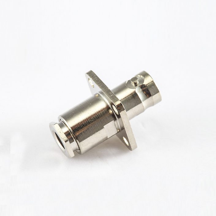 EB-001-0554 BNC連接器用于RG58/RG142接線螺母鎖緊母頭180度面板安裝4孔法蘭
