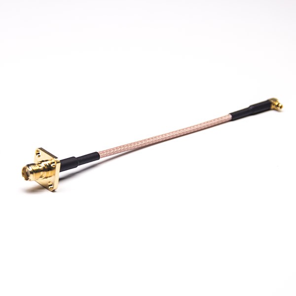 EB-101-0339 SMA轉(zhuǎn)MMCX四孔法蘭前鎖板安裝SMA轉(zhuǎn)公頭彎式MMCX接RG316線