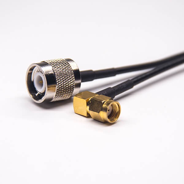 EB-101-0394 同軸線纜連接器TNC公頭轉(zhuǎn)反極SMA彎公頭接RG174線