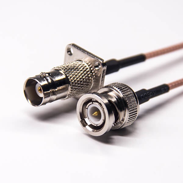 EB-101-0401 bnc接口線纜直從頭轉bnc母四孔法蘭接RG316線