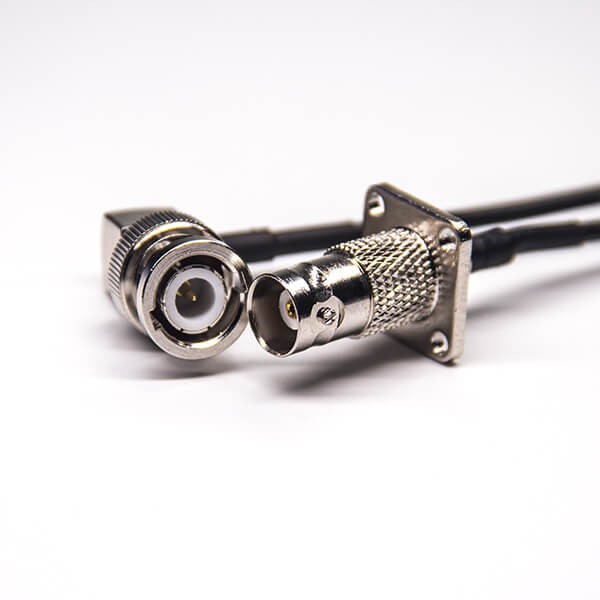 EB-101-0406 線纜接頭bnc四孔法蘭母頭轉bnc彎公頭接RG174