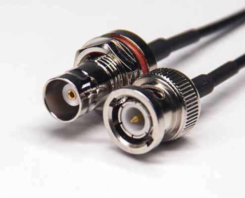 BNC母頭直式防水轉BNC公頭直式RF線材接RG174線