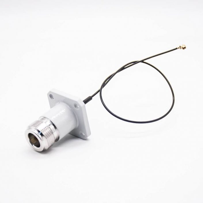 EB-101-0650 IPEX RF端子直式四孔法蘭N型母頭轉IPEX端子線材