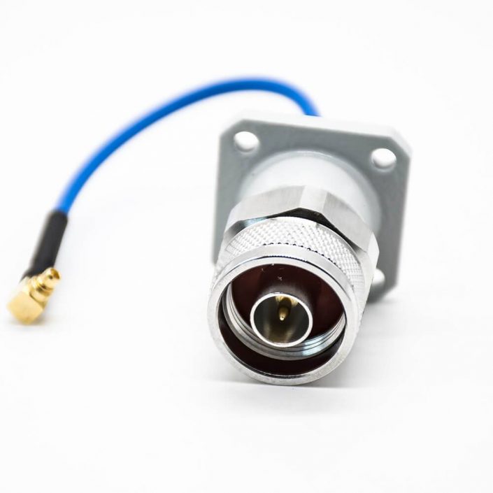 EB-101-0651 RF轉接線四孔法蘭直式N型公頭轉MMCX彎式公頭