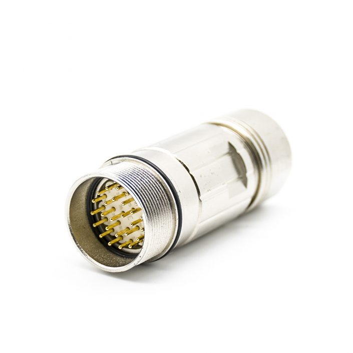 EB-400-4070 圓形插頭M23 26芯公針插頭直式焊線帶屏蔽