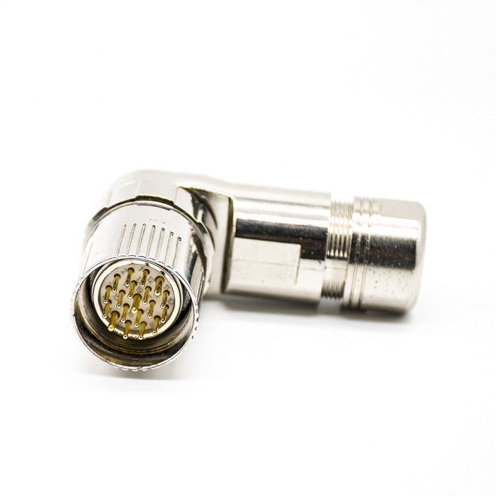 EB-400-4093 M23彎插頭19芯針公頭接線焊線帶屏蔽