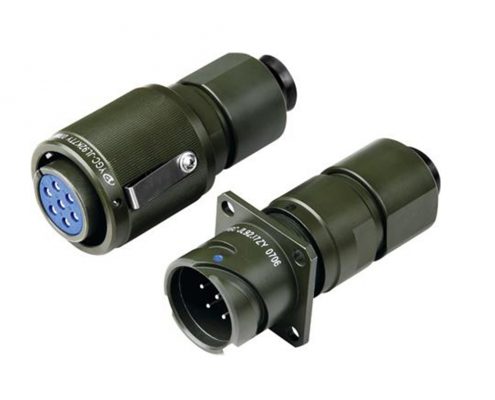 公母插頭插座JL對接式直式7芯92殼4孔法蘭卡口連接牽引連接器