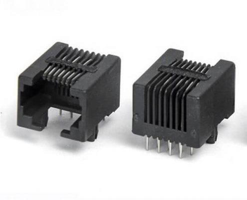 RJ45網絡插接口8P8C-90度黑色耐高溫網絡插座