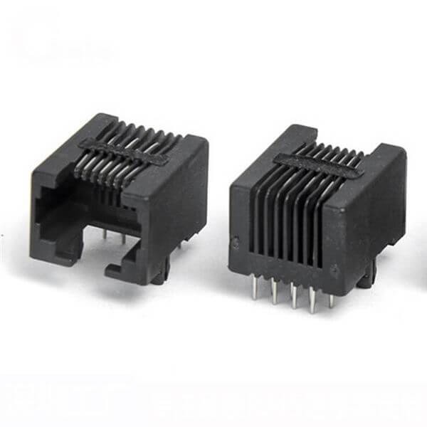 EB-500-7111_3 RJ45網絡插接口8P8C-90度黑色耐高溫網絡插座