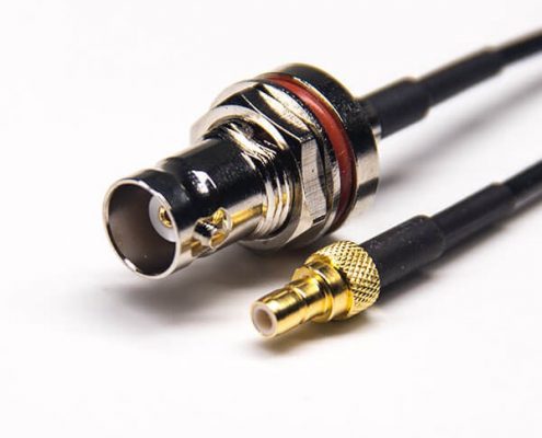 BNC口接口連接線前鎖板防水直式母頭轉SMB直式母頭接RG174線