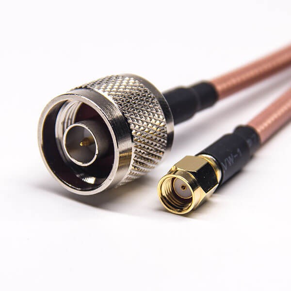 rf-coaxial-cable-assembly-n-type-straight-male-to-rp-sma-straight-male-for-rg142-cable SMA公頭母針同軸線轉N型直公頭接RG142線材